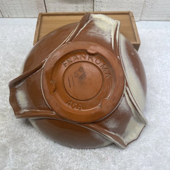 VTG. FRANKOMA  ASHTRAY #458 Tan Brown Excellent Condition 7" Diameter - Picture 4 of 6